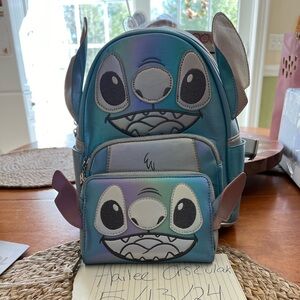 Loungefly Stitch platinum 100 Backpack and Wallet Set